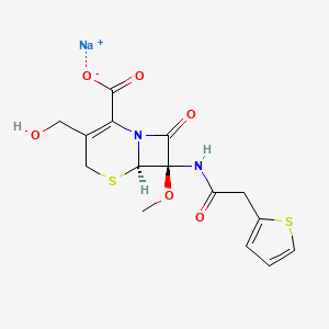 Sodium (6R-cis)-3-(hydroxymethyl)-7-methoxy-8-oxo-7-(2-thienylacetamido)-5-thia-1-azabicyclo(4.2.0)oct-2-ene-2-carboxylate