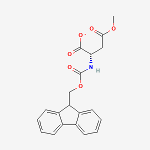 molecular formula C20H18NO6- B14121201 (2S)-2-(9H-fluoren-9-ylmethoxycarbonylamino)-4-methoxy-4-oxobutanoate 