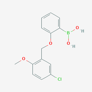 molecular formula C14H14BClO4 B14121223 (2-((5-Chloro-2-methoxybenzyl)oxy)phenyl)boronic acid CAS No. 1313762-07-0