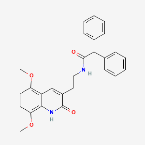 N-(2-(5,8-dimethoxy-2-oxo-1,2-dihydroquinolin-3-yl)ethyl)-2,2-diphenylacetamide