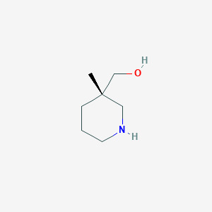 molecular formula C7H15NO B14121259 [(3S)-3-methyl-3-piperidyl]methanol CAS No. 1956435-40-7