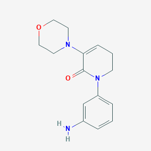 molecular formula C15H19N3O2 B14121348 1-(3-aminophenyl)-3-morpholino-5,6-dihydropyridin-2(1H)-one 