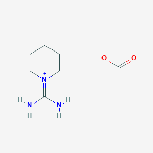 molecular formula C8H17N3O2 B14121374 Piperidine-1-carboxamidinium acetate 