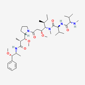 molecular formula C40H69N5O7 B14121415 (S)-N-((3R,4S,5S)-3-Methoxy-1-((S)-2-((1R,2R)-1-Methoxy-3-(((1S,2R)-1-Methoxy-1-phenylpropan-2-yl)aMino)-2-Methyl-3-oxopropyl)pyrrolidin-1-yl)-5-Methyl-1-oxoheptan-4-yl)-N,3-diMethyl-2-((S)-3-Methyl-2-(MethylaMino)butanaMido)butanaMide 