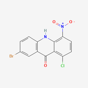 molecular formula C13H6BrClN2O3 B14121474 7-Bromo-1-chloro-4-nitroacridin-9(10H)-one 