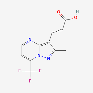 molecular formula C11H8F3N3O2 B14121496 3-[2-Methyl-7-(trifluoromethyl)pyrazolo[1,5-a]pyrimidin-3-yl]prop-2-enoic acid 