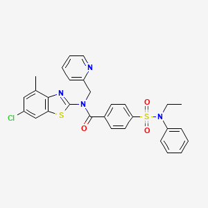 N-(6-chloro-4-methylbenzo[d]thiazol-2-yl)-4-(N-ethyl-N-phenylsulfamoyl)-N-(pyridin-2-ylmethyl)benzamide