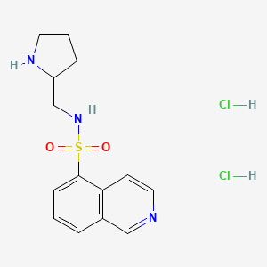 molecular formula C14H19Cl2N3O2S B14121520 N-[(Pyrrolidin-2-yl)methyl]isoquinoline-5-sulfonamide--hydrogen chloride (1/2) CAS No. 936233-17-9