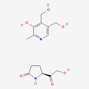 molecular formula C14H20N2O6 B14121649 4,5-bis(hydroxymethyl)-2-methylpyridin-3-ol;(5S)-5-(2-hydroxyacetyl)pyrrolidin-2-one 