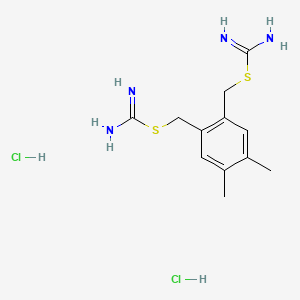 molecular formula C12H20Cl2N4S2 B14121732 2,2'-(4,5-Dimethyl-1,2-xylylene)bis(2-thiopseudourea) dihydrochloride 