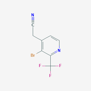 molecular formula C8H4BrF3N2 B1412177 3-Bromo-2-(trifluoromethyl)pyridine-4-acetonitrile CAS No. 1227496-93-6