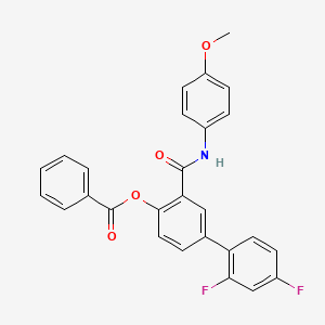 molecular formula C27H19F2NO4 B14121860 2',4'-Difluoro-3-(4-methoxyphenylcarbamoyl)biphenyl-4-yl benzoate CAS No. 1095208-62-0