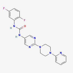 molecular formula C20H19F2N7O B14121939 1-(2,5-Difluorophenyl)-3-(2-(4-(pyridin-2-yl)piperazin-1-yl)pyrimidin-5-yl)urea 