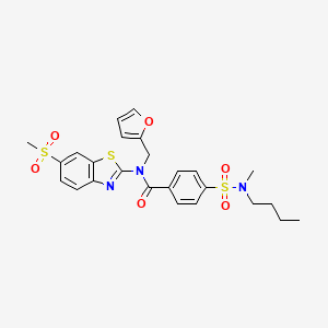 4-(N-butyl-N-methylsulfamoyl)-N-(furan-2-ylmethyl)-N-(6-(methylsulfonyl)benzo[d]thiazol-2-yl)benzamide