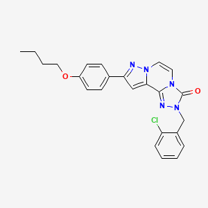 molecular formula C24H22ClN5O2 B14121974 9-(4-butoxyphenyl)-2-(2-chlorobenzyl)pyrazolo[1,5-a][1,2,4]triazolo[3,4-c]pyrazin-3(2H)-one 