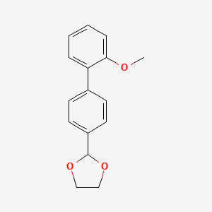 molecular formula C16H16O3 B14121991 2-(2'-Methoxy-[1,1'-biphenyl]-4-yl)-1,3-dioxolane 