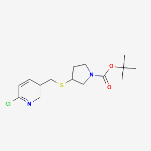 molecular formula C15H21ClN2O2S B14122024 3-(6-Chloro-pyridin-3-ylmethylsulfanyl)-pyrrolidine-1-carboxylic acid tert-butyl ester 