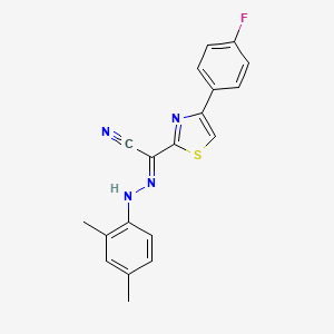 molecular formula C19H15FN4S B14122042 (2E)-[2-(2,4-dimethylphenyl)hydrazinylidene][4-(4-fluorophenyl)-1,3-thiazol-2-yl]ethanenitrile 