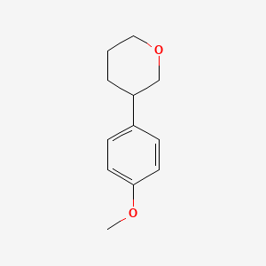 molecular formula C12H16O2 B14122052 3-(4-methoxyphenyl)tetrahydro-2H-pyran 