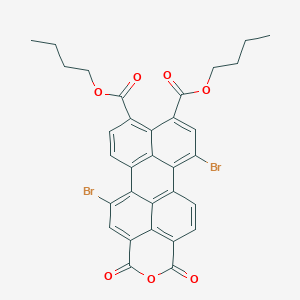 molecular formula C32H24Br2O7 B14122067 Dibutyl 3,12-dibromo-15,17-dioxo-16-oxahexacyclo[12.6.2.12,6.011,21.018,22.010,23]tricosa-1(21),2,4,6,8,10(23),11,13,18(22),19-decaene-5,7-dicarboxylate 