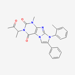 molecular formula C25H23N5O3 B14122189 4-methyl-6-(2-methylphenyl)-2-(3-oxobutan-2-yl)-7-phenylpurino[7,8-a]imidazole-1,3-dione 