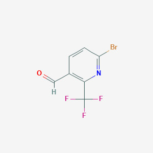 molecular formula C7H3BrF3NO B1412222 6-溴-2-(三氟甲基)烟醛 CAS No. 1227595-47-2