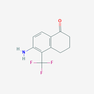 molecular formula C11H10F3NO B14122362 6-Amino-5-(trifluoromethyl)-3,4-dihydronaphthalen-1(2H)-one 