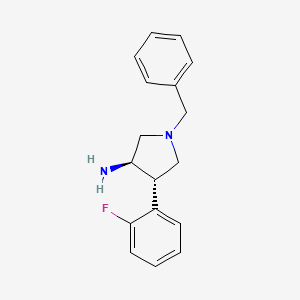 molecular formula C17H19FN2 B14122411 rel-(3R,4S)-1-benzyl-4-(2-fluorophenyl)pyrrolidin-3-amine 