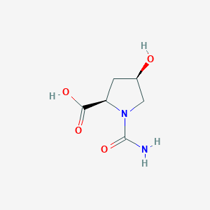 molecular formula C6H10N2O4 B14122422 (2R,4R)-1-carbamoyl-4-hydroxypyrrolidine-2-carboxylic acid 