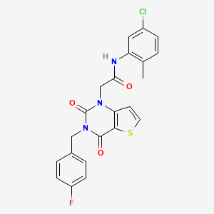 molecular formula C22H17ClFN3O3S B14122443 N-(5-chloro-2-methylphenyl)-2-(3-(4-fluorobenzyl)-2,4-dioxo-3,4-dihydrothieno[3,2-d]pyrimidin-1(2H)-yl)acetamide 