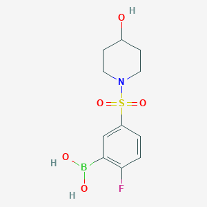 molecular formula C11H15BFNO5S B1412249 (2-氟-5-((4-羟基哌啶-1-基)磺酰基)苯基)硼酸 CAS No. 1704096-91-2