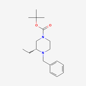 molecular formula C18H28N2O2 B14122497 (R)-tert-butyl 4-benzyl-3-ethylpiperazine-1-carboxylate 