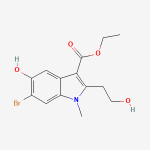 ethyl 6-bromo-5-hydroxy-2-(2-hydroxyethyl)-1-methyl-1H-indole-3-carboxylate