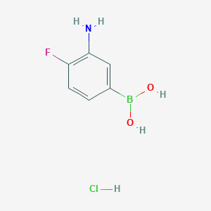 molecular formula C6H8BClFNO2 B1412256 (3-Amino-4-fluorophenyl)boronic acid hydrochloride CAS No. 1704081-06-0