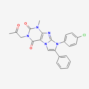 molecular formula C23H18ClN5O3 B14122562 8-(4-chlorophenyl)-1-methyl-3-(2-oxopropyl)-7-phenyl-1H-imidazo[2,1-f]purine-2,4(3H,8H)-dione 