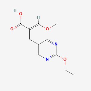 molecular formula C11H14N2O4 B14122614 (E)-2-((2-ethoxypyrimidin-5-yl)methyl)-3-methoxyacrylic acid 