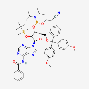 molecular formula C53H66N7O8PSi B14122664 5'-O-DMT-2'-TBDMS-rA(N-Bz)-3'-CEDPA;(2S,3S,4S,5S)-5-(6-benzamido-9H-purin-9-yl)-2-((bis(4-methoxyphenyl)(phenyl)methoxy)methyl)-4-(tert-butyldimethylsilyloxy)-tetrahydrofuran-3-yl 2-cyanoethyl diisopropylphosphoramidite 