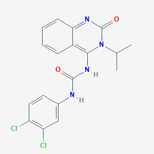 molecular formula C18H16Cl2N4O2 B14122692 (E)-1-(3,4-dichlorophenyl)-3-(3-isopropyl-2-oxo-2,3-dihydroquinazolin-4(1H)-ylidene)urea 