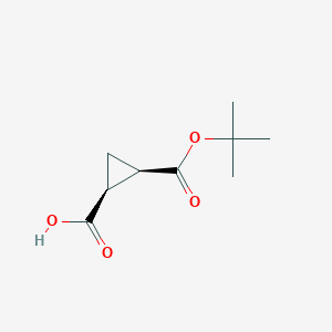 molecular formula C9H14O4 B1412281 (1S,2R)-rel-2-[(叔丁氧基)羰基]环丙烷-1-羧酸 CAS No. 202212-68-8