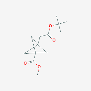 B1412284 Bicyclo[1.1.1]pentane-1-acetic acid, 3-(methoxy-carbonyl)-, 1,1-dimethylethyl ester CAS No. 1113001-73-2