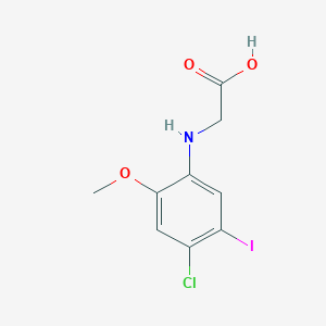 molecular formula C9H9ClINO3 B1412287 2-((4-氯-5-碘-2-甲氧基苯基)-氨基)乙酸 CAS No. 1508278-51-0