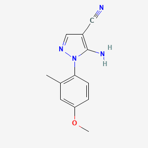 molecular formula C12H12N4O B1412292 5-Amino-1-(4-methoxy-2-methylphenyl)-1H-pyrazole-4-carbonitrile CAS No. 1416344-73-4