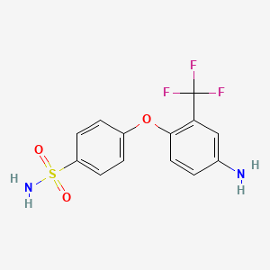 molecular formula C13H11F3N2O3S B1412313 4-[4-Amino-2-(trifluoromethyl)phenoxy]benzenesulfonamide CAS No. 1858252-06-8