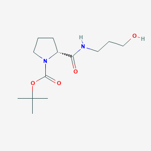 1-Pyrrolidinecarboxylic acid, 2-[[(3-hydroxypropyl)amino]carbonyl]-, 1,1-dimethylethyl ester, (2R)-
