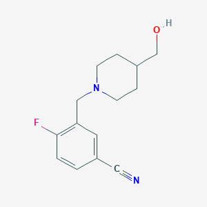 4-Fluoro-3-((4-(hydroxymethyl)piperidin-1-yl)methyl)benzonitrile