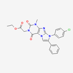 ethyl 2-(8-(4-chlorophenyl)-1-methyl-2,4-dioxo-7-phenyl-1H-imidazo[2,1-f]purin-3(2H,4H,8H)-yl)acetate