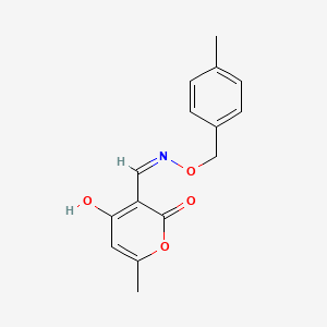 molecular formula C15H15NO4 B14123451 (E)-4-hydroxy-6-methyl-2-oxo-2H-pyran-3-carbaldehyde O-4-methylbenzyl oxime 