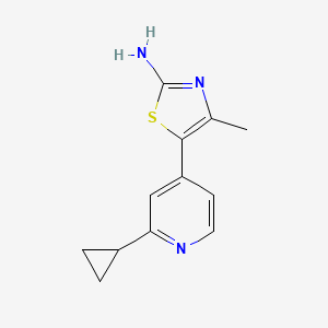 B1412346 5-(2-Cyclopropylpyridin-4-yl)-4-methylthiazol-2-amine CAS No. 1395492-81-5