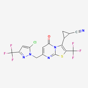 2-[7-[[5-chloro-3-(trifluoromethyl)pyrazol-1-yl]methyl]-5-oxo-2-(trifluoromethyl)-[1,3]thiazolo[3,2-a]pyrimidin-3-yl]cyclopropane-1-carbonitrile