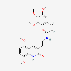 (Z)-N-(2-(5,8-dimethoxy-2-oxo-1,2-dihydroquinolin-3-yl)ethyl)-3-(3,4,5-trimethoxyphenyl)acrylamide